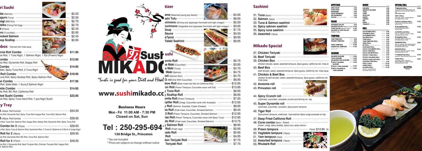mikado sushi Menu