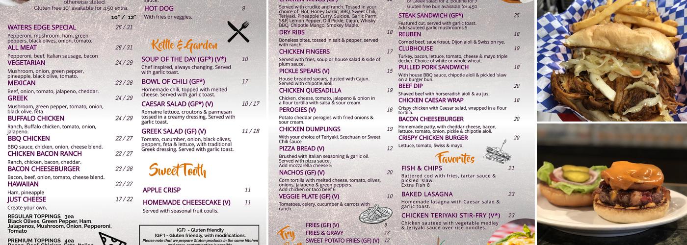 Water's Edge Pub & Cafe Menu