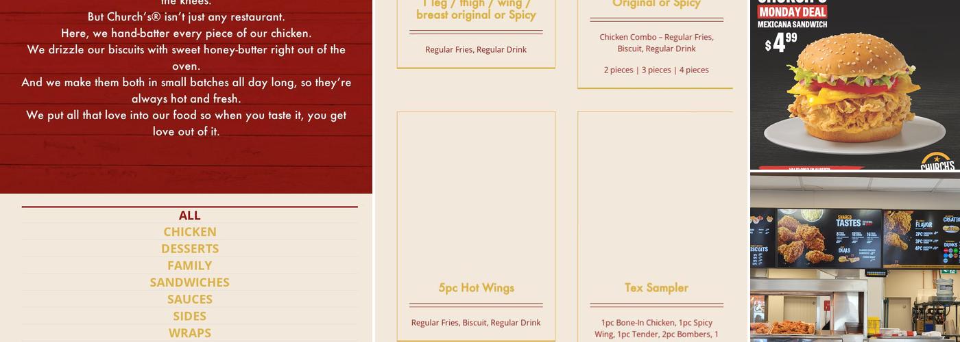 Church's Texas Chicken Menu