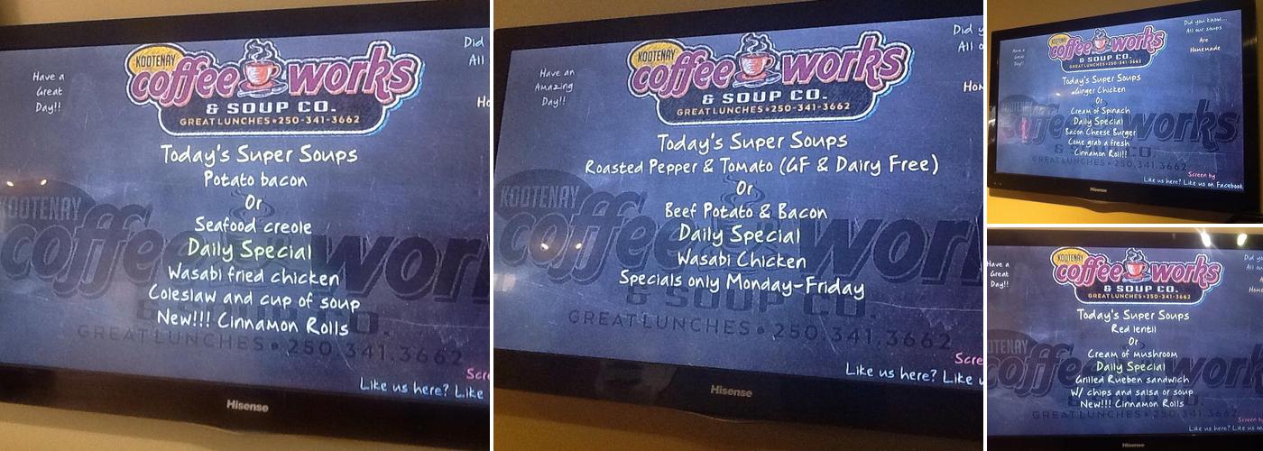 Kootenay Coffee Works Menu