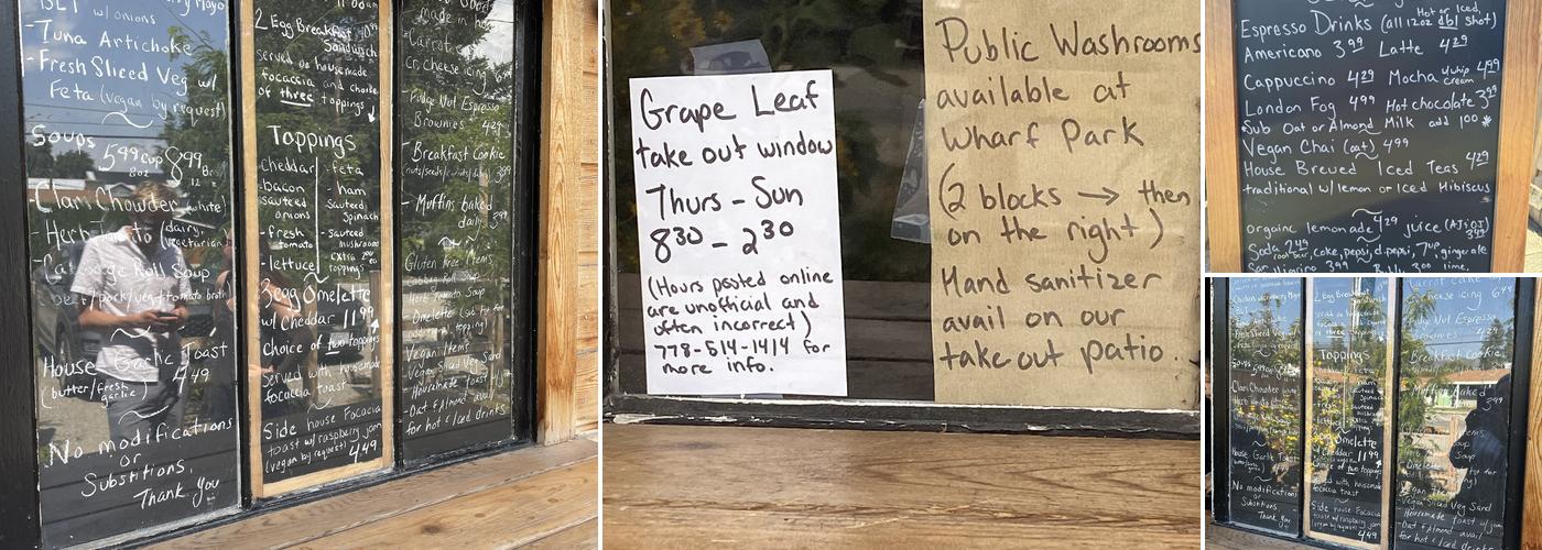 Grape Leaf Café Menu