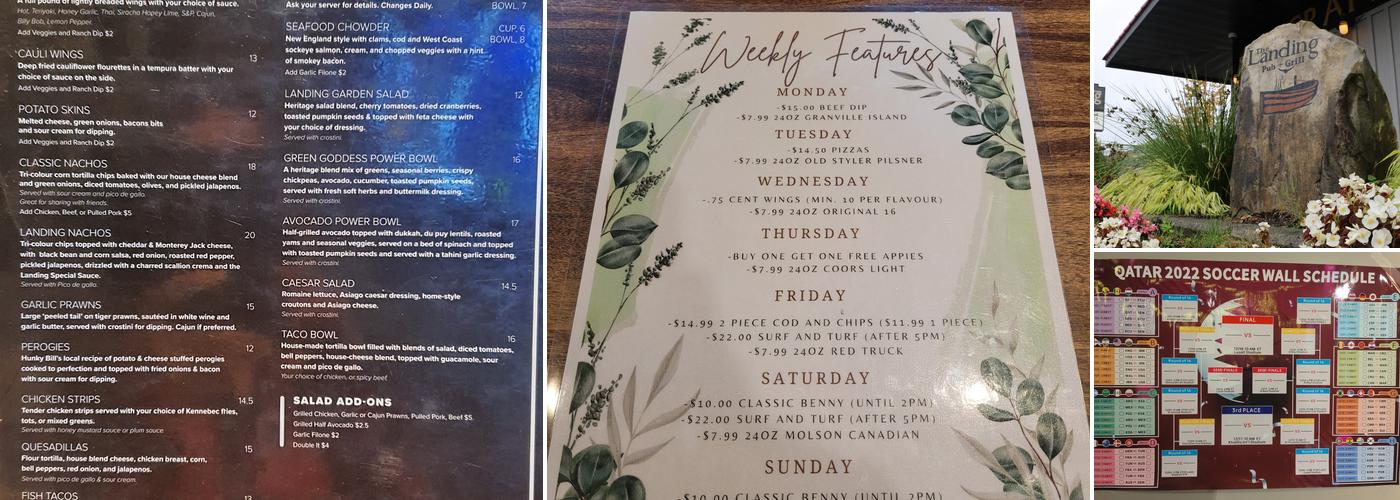 The Landing Pub & Grill Menu