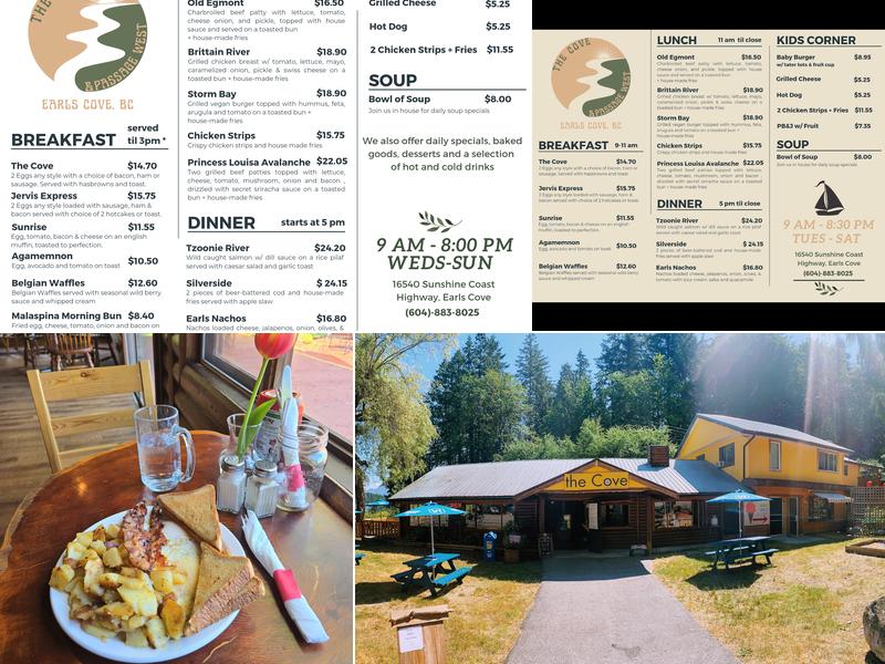 The Cove Restaurant and Lodge Menu