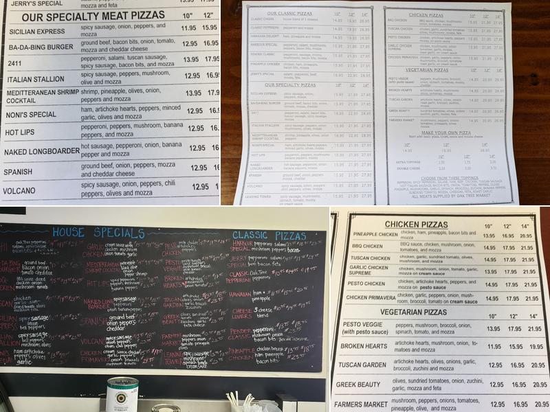 Harbour Pizza Menu