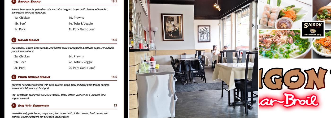 Saigon Char-Broil Menu
