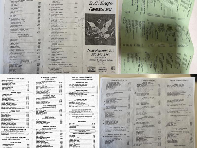 BC Eagle Restaurant Menu