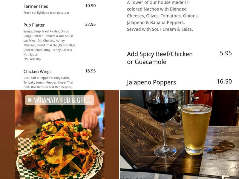 Naramata Pub & Grill Menu