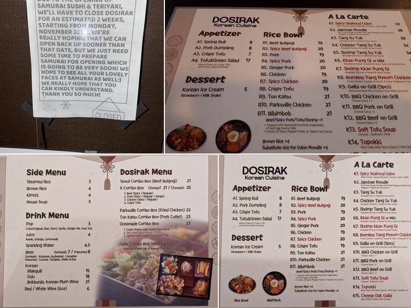 Dosirak Menu
