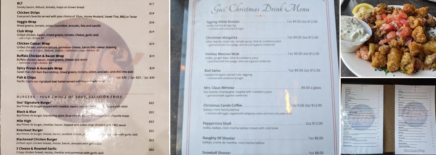 Gus's Pub Menu