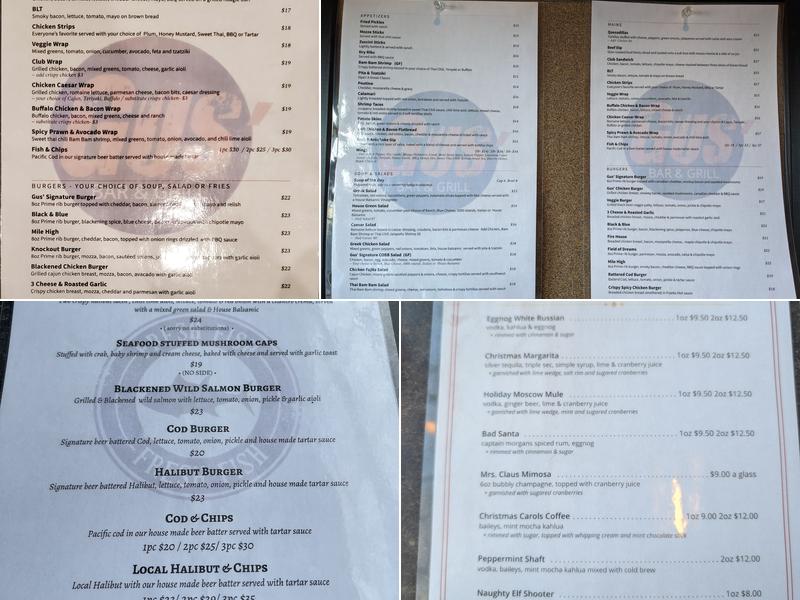 Gus's Pub Menu