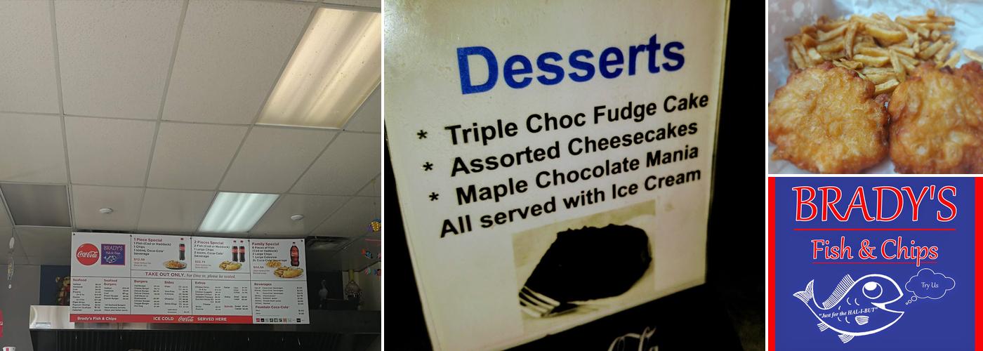 Brady’s Fish and Chips Menu