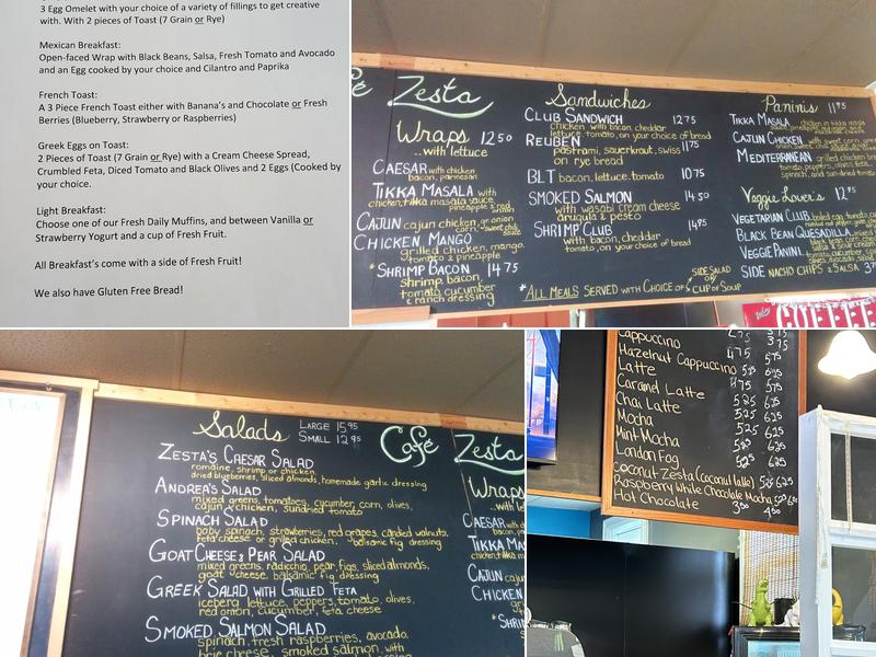 Cafe Zesta Menu