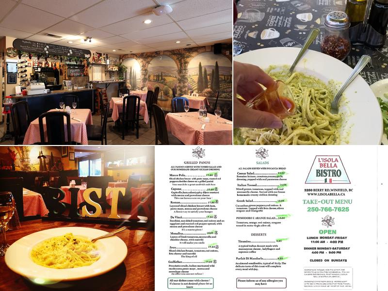 L'Isola Bella Bistro Menu