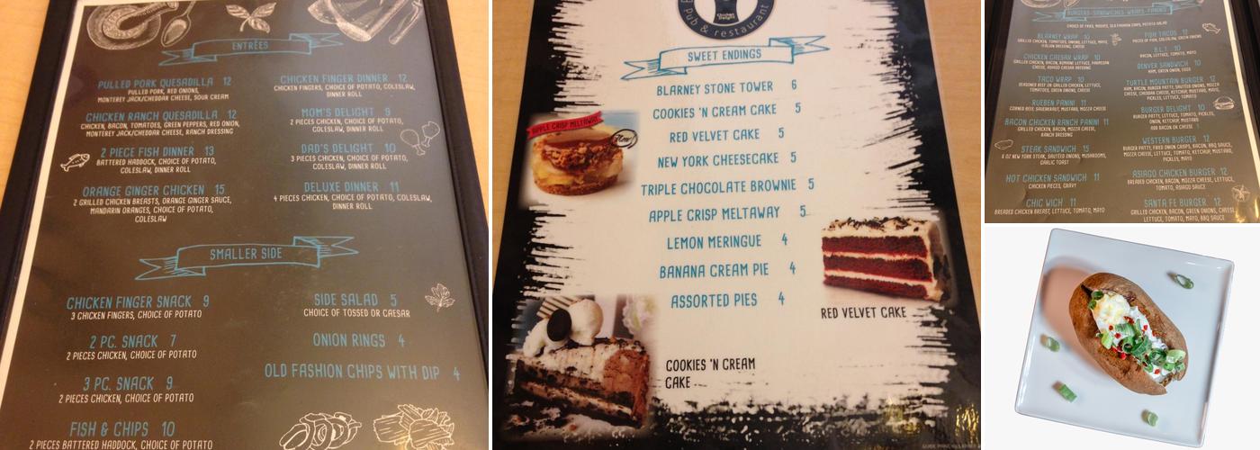 Blarney Stone Pub & Restaurant Menu