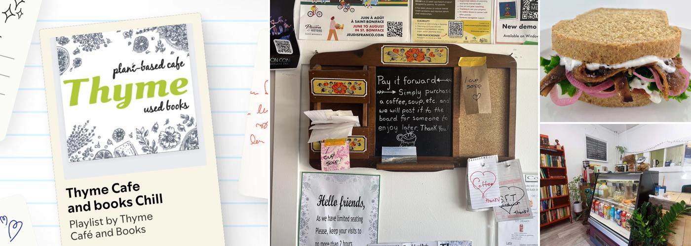 Thyme Cafe and Books Menu