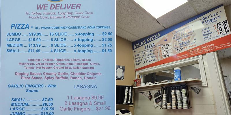 Atlas Pizza Menu