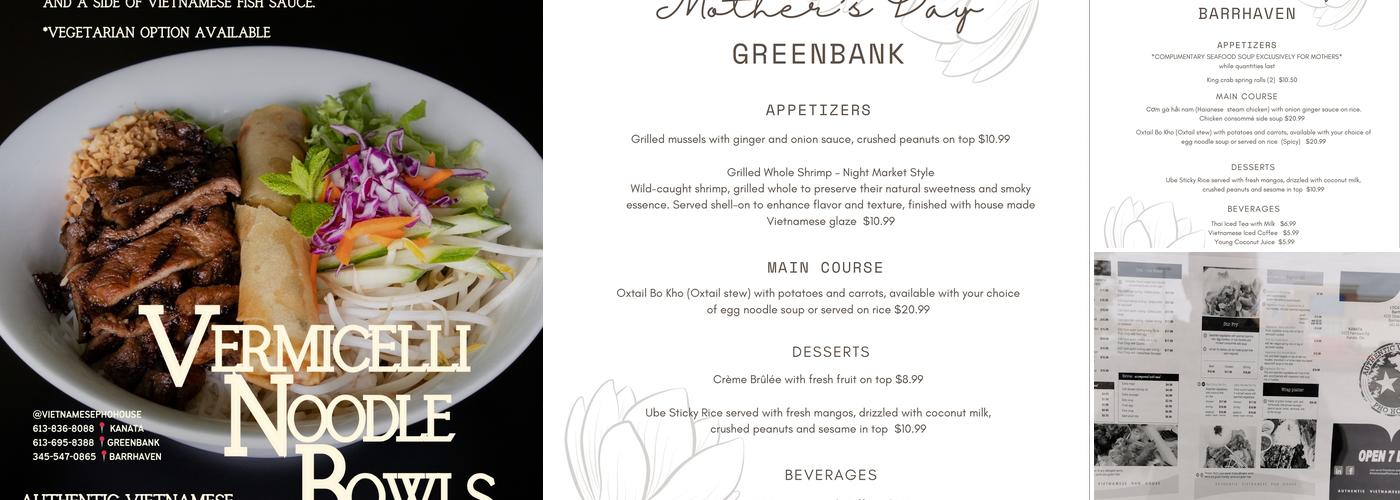 Authentic Vietnamese Pho House (BARRHAVEN) Menu