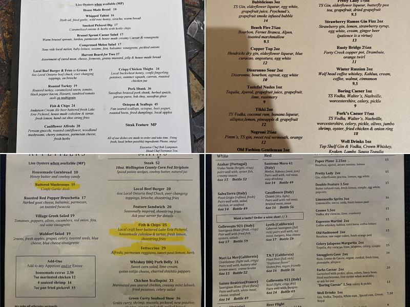 Two Forks Menu