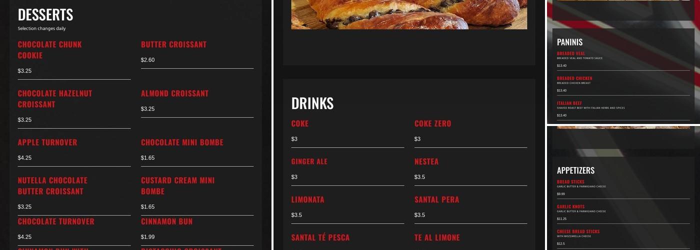 Frano Pizza & Panini Menu