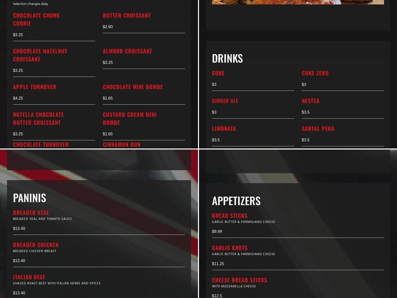 Frano Pizza & Panini Menu