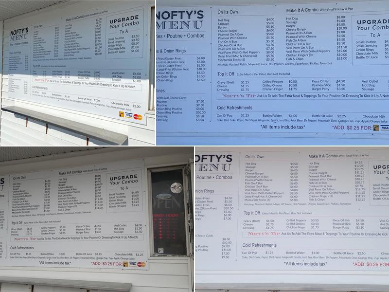 Nofty's Home Fries Menu