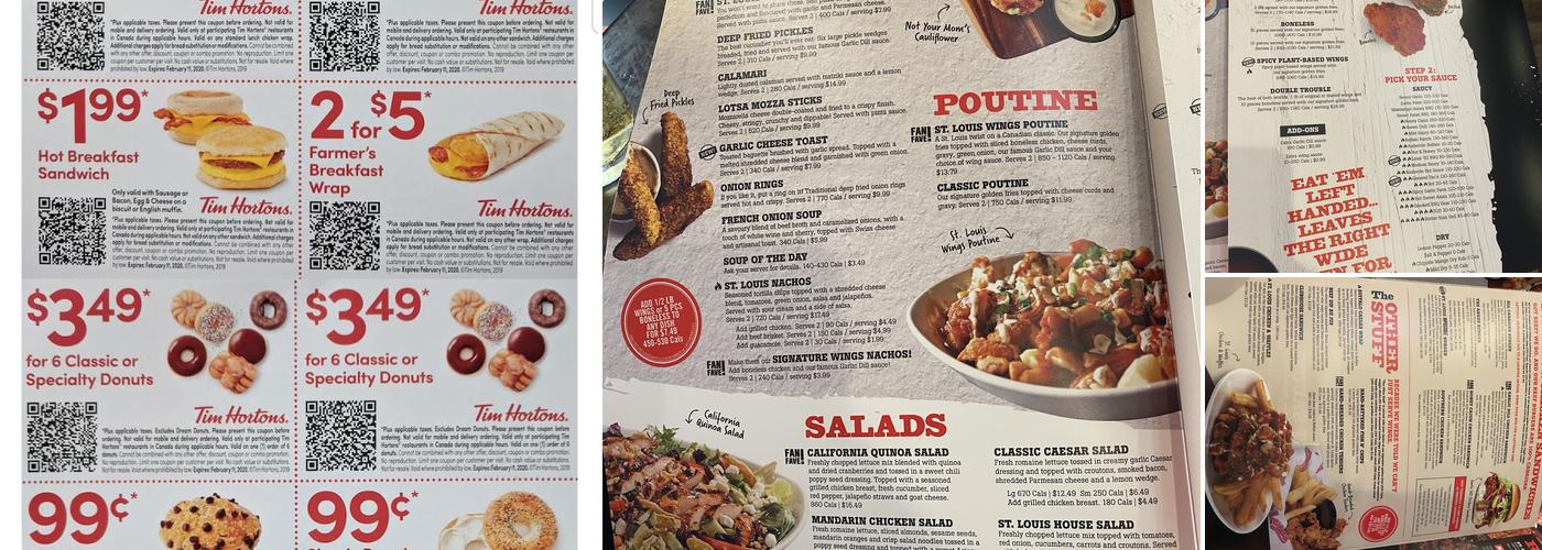 Tim Hortons Menu