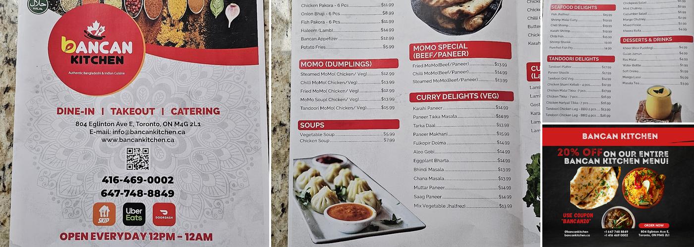 BanCan Kitchen Menu