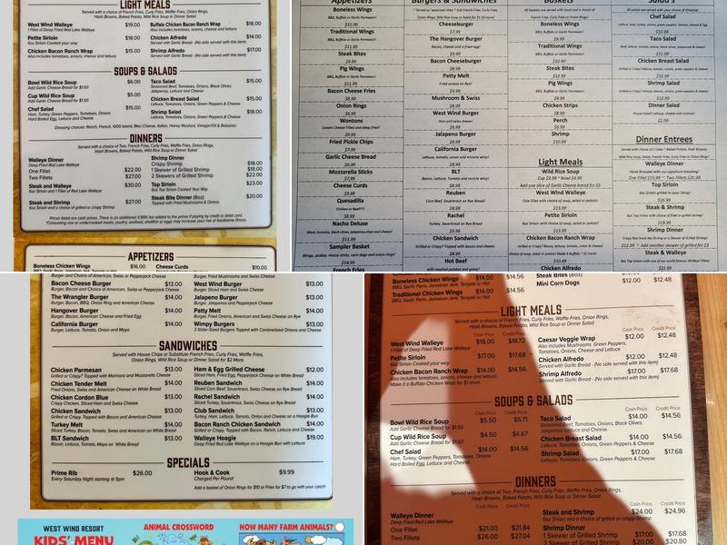 West Wind Resort Menu