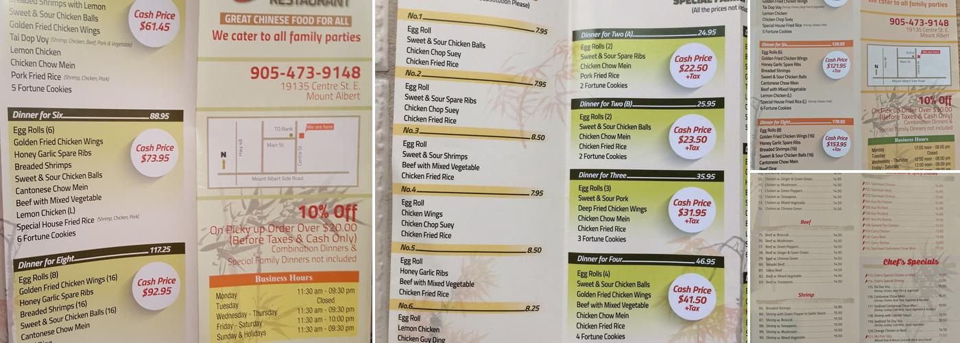 Chen's Restaurant Menu