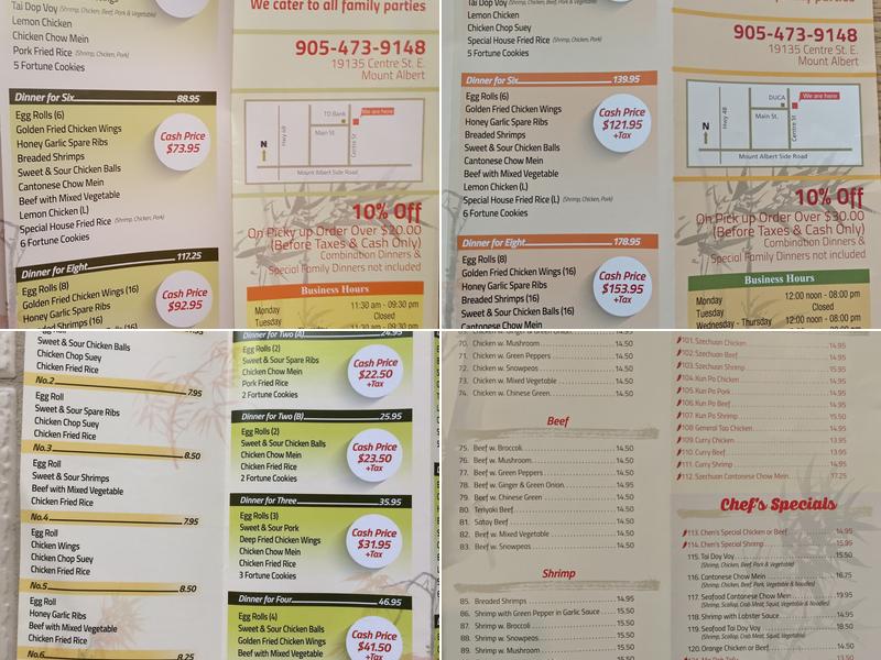 Chen's Restaurant Menu