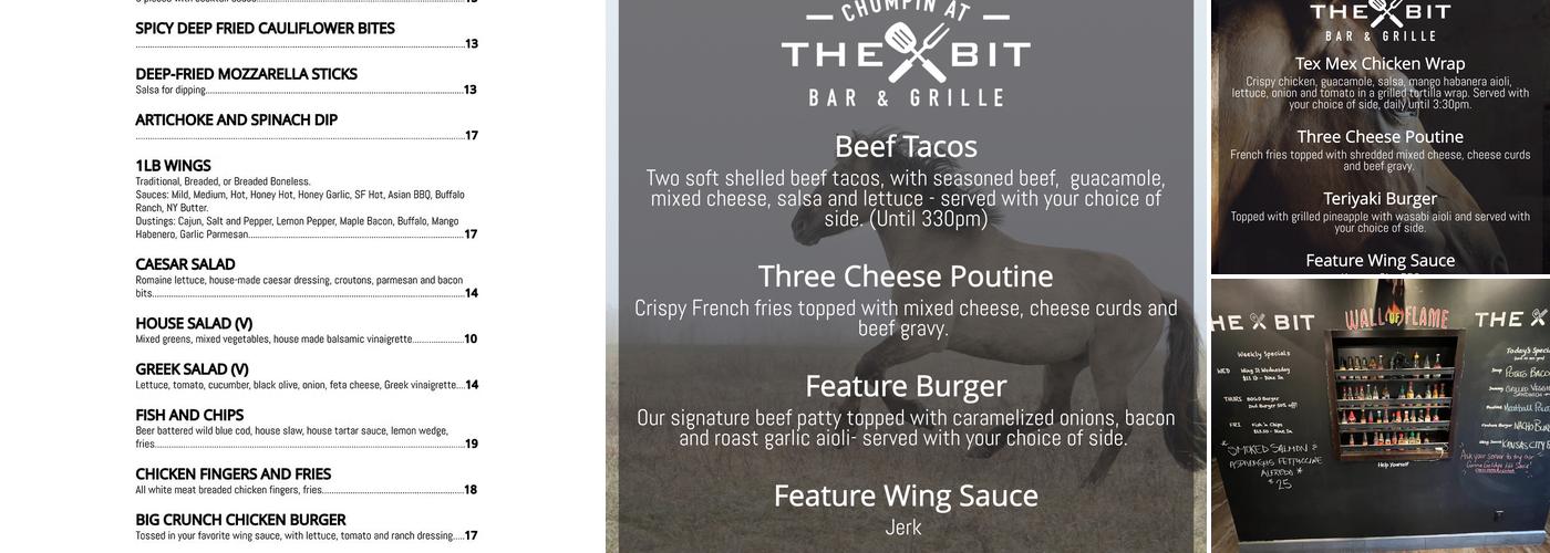 Chompin At The Bit Bar & Grille Menu