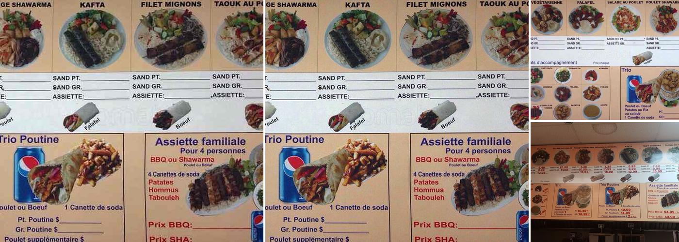 Shawarma Menu