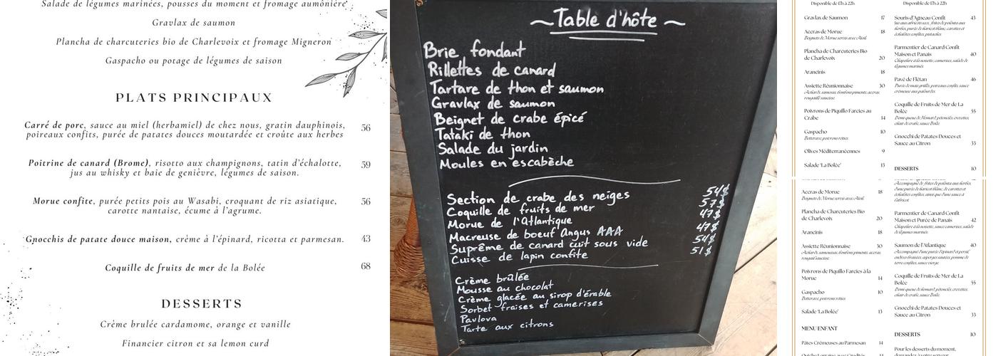 Restaurant La Bolée Menu