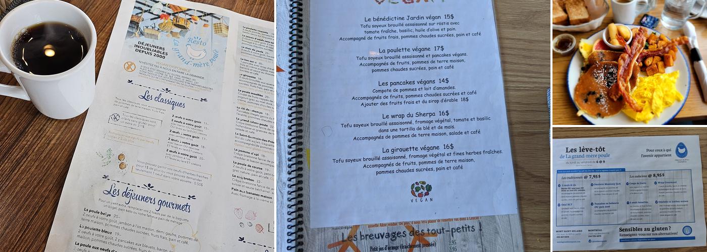Resto La Grand-Mère Poule Menu