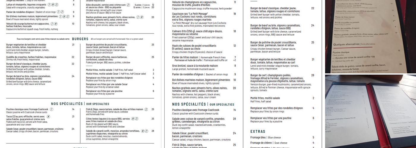 Burger Pub Menu