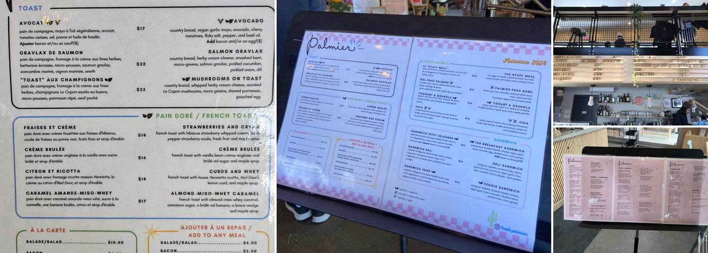 Palmier Menu
