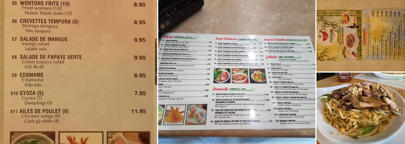 Phở Kim Menu