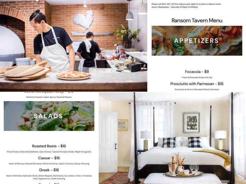 Kedron Valley Inn Menu