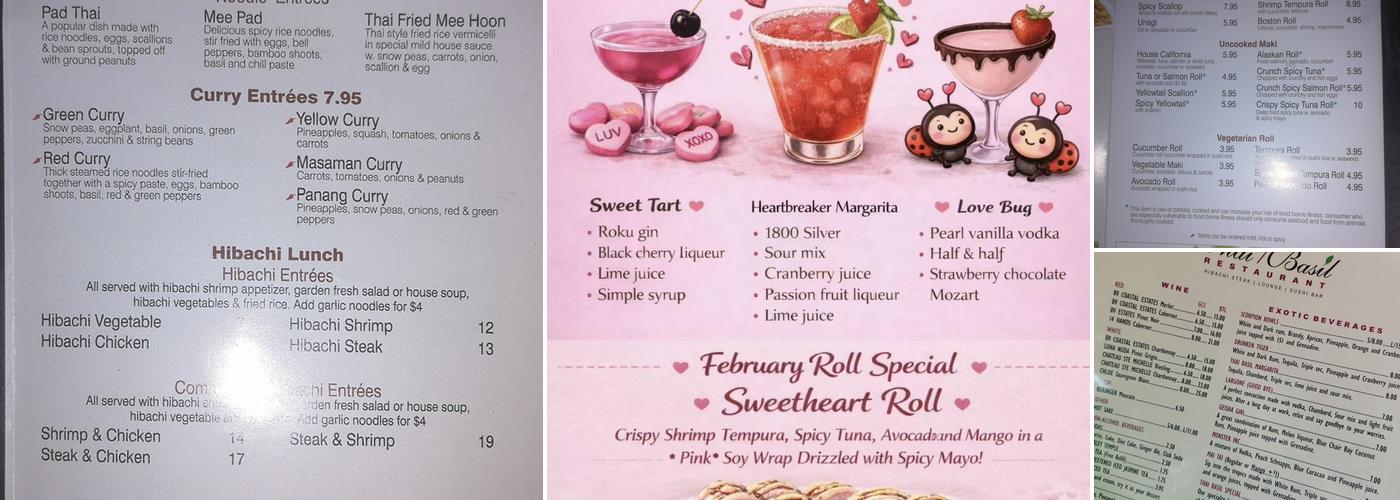 Thai Basil Menu