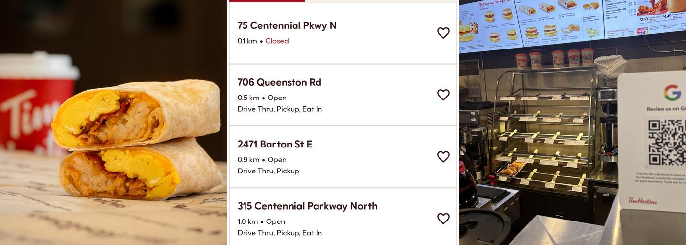 Tim Hortons Menu