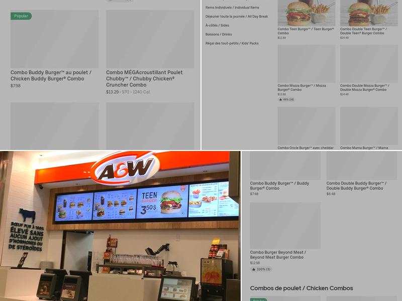 A&W Canada Menu