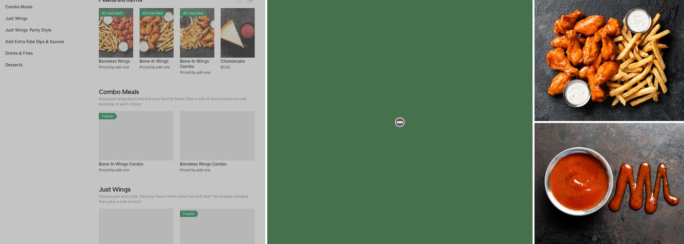 It's Just Wings Menu