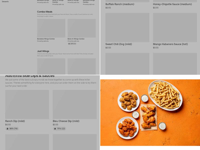 It's Just Wings Menu