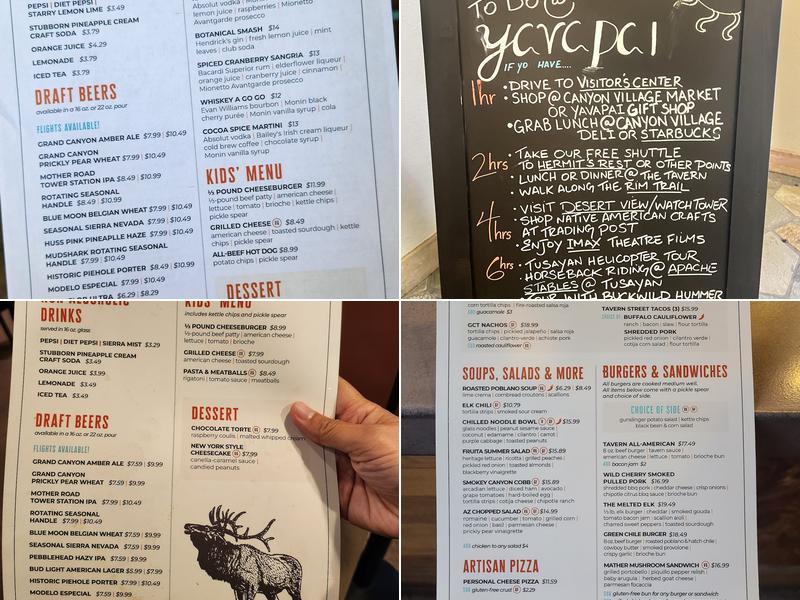 Yavapai Tavern Menu