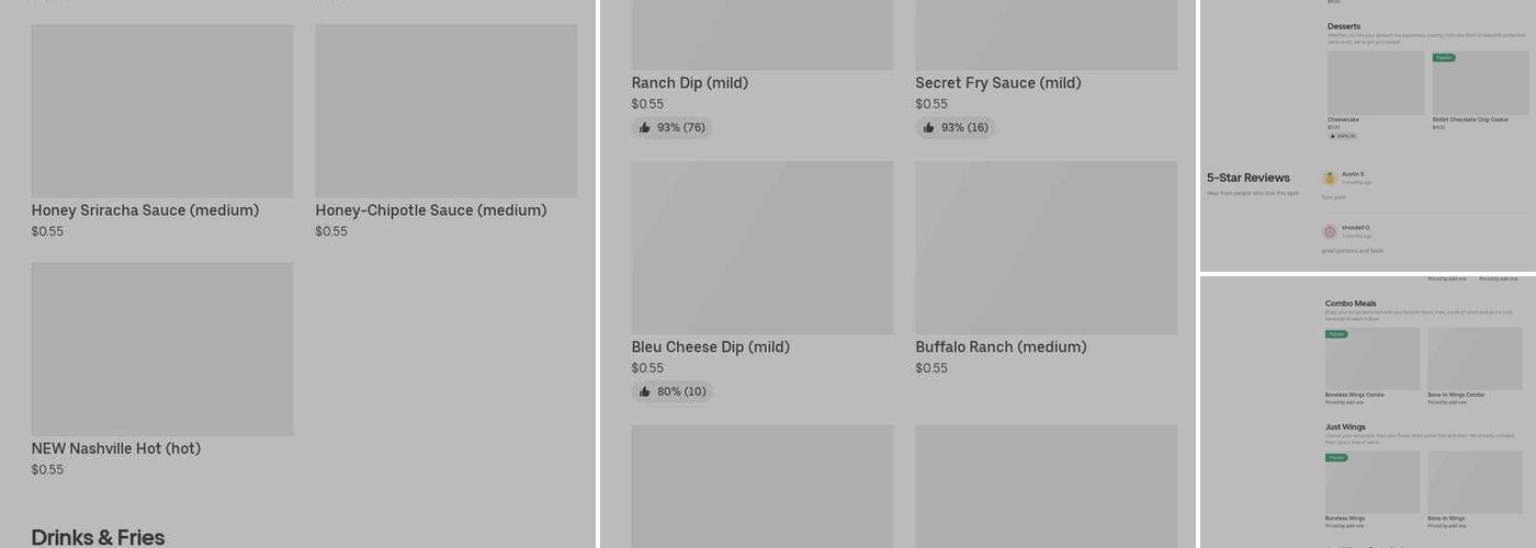 It's Just Wings Menu