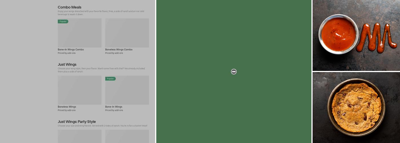 It's Just Wings Menu