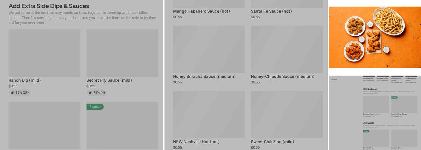 It's Just Wings Menu