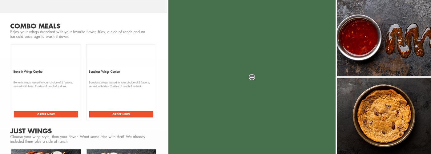 It's Just Wings Menu