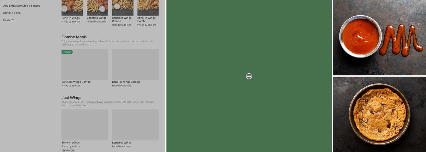 It's Just Wings Menu