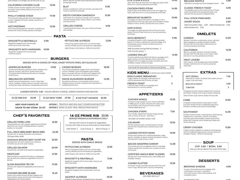 TuKaNovie Restaurant Menu